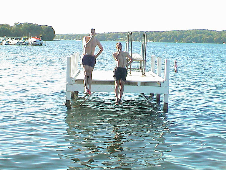 Craig and Dan doing the pencil dive.