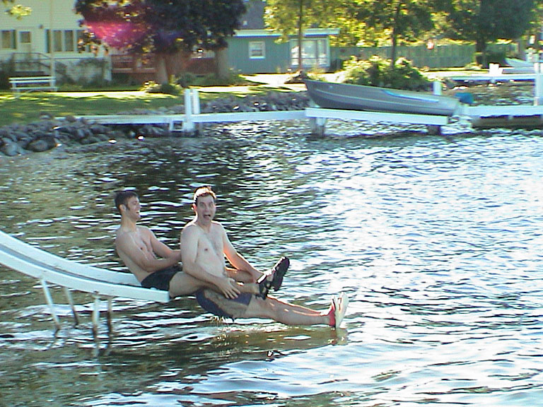 Dan and Craig know that water slides never get old.
