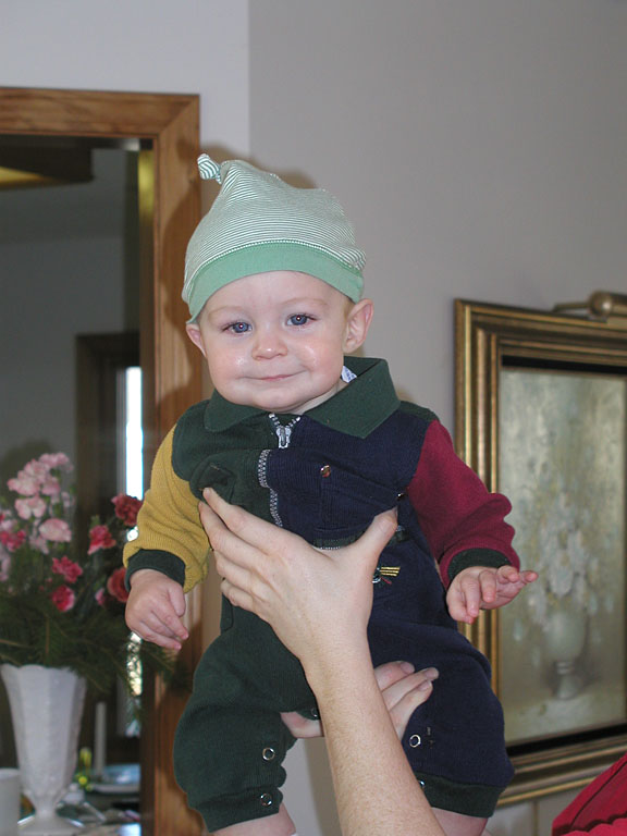 Seth does his best Christmas elf impersonation.