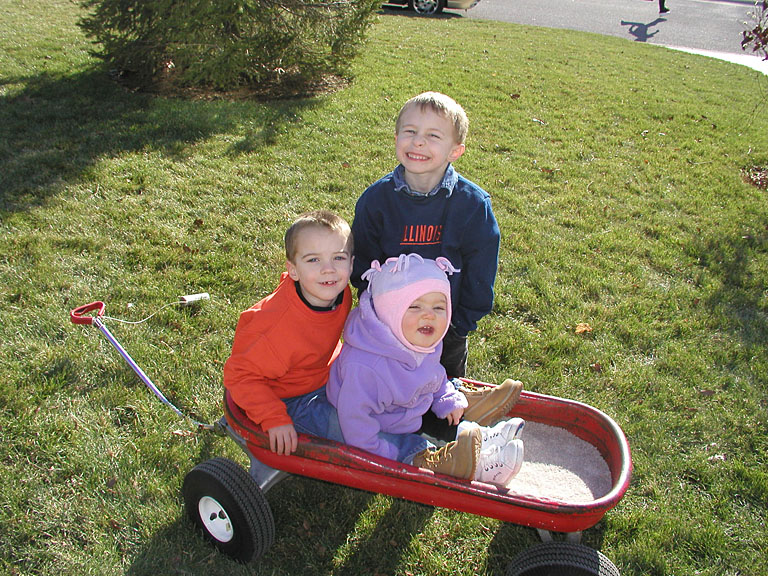 Todd, Sarah and Joel pause after a hard walk.