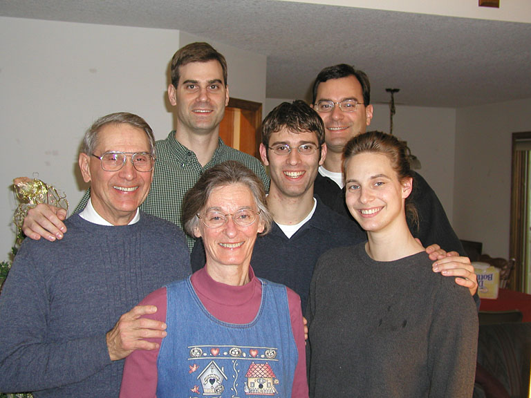 Original Schafer Family portrait: (front) Mom, Dad, Dan, Laurie, (back) Craig, and Alan