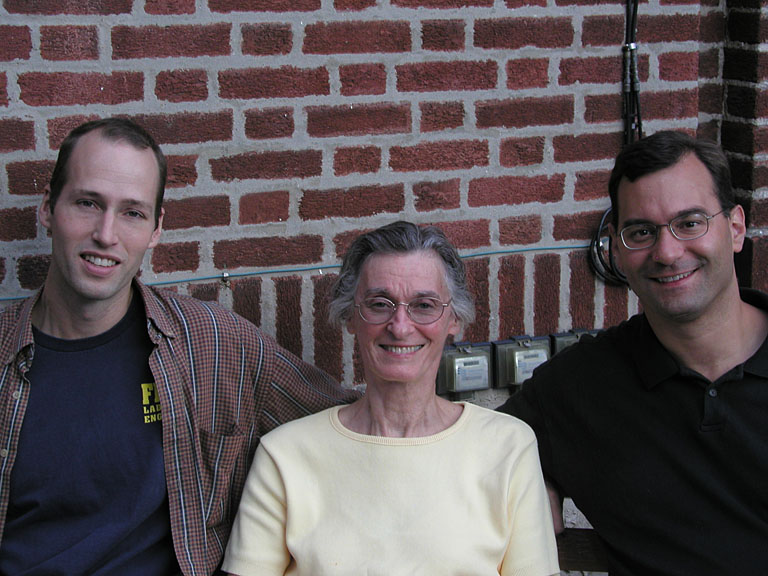 Nelson, Mom and Alan sit and wait for everyone to get ready.