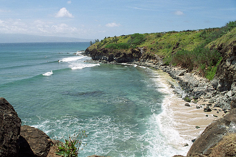 The bays where pretty calm today.  But these surfers found consistent waves here.