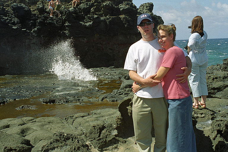 Chad and Laurie take a little time together while Tammy videotapes the water.