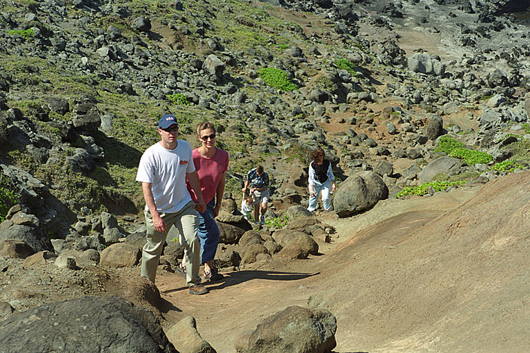 Chad and Laurie struggle back up the hill.