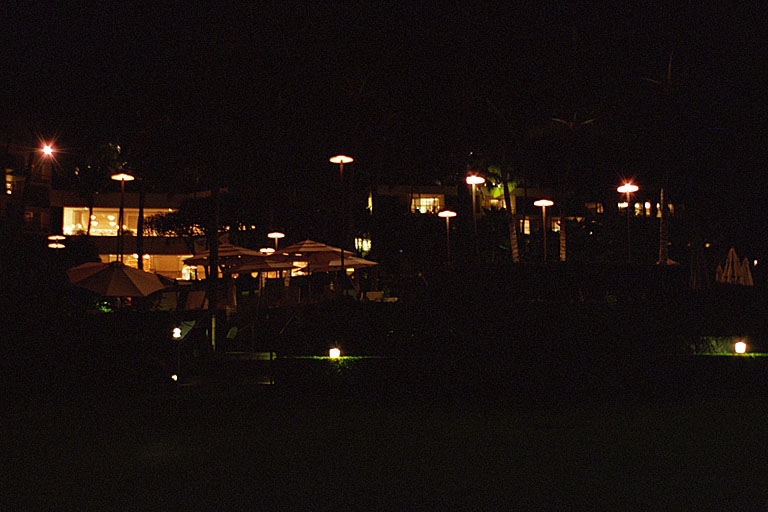 The Renaissance Wailea Beach Resort under lights.
