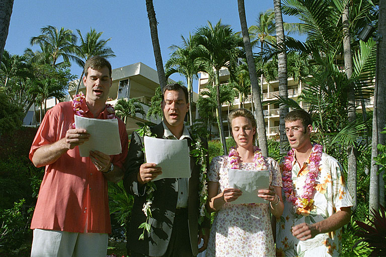 Craig, Alan, Laurie and Dan do what we love, sing.