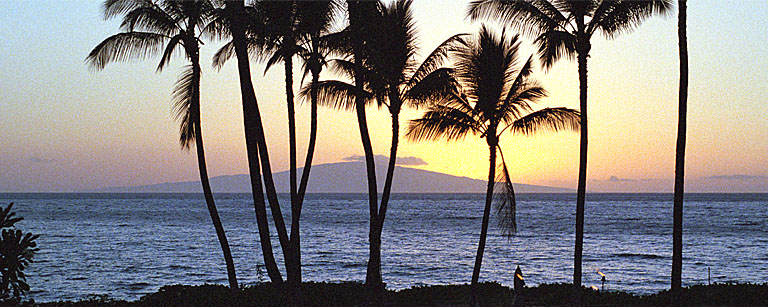 Hawaiian sunset pano.