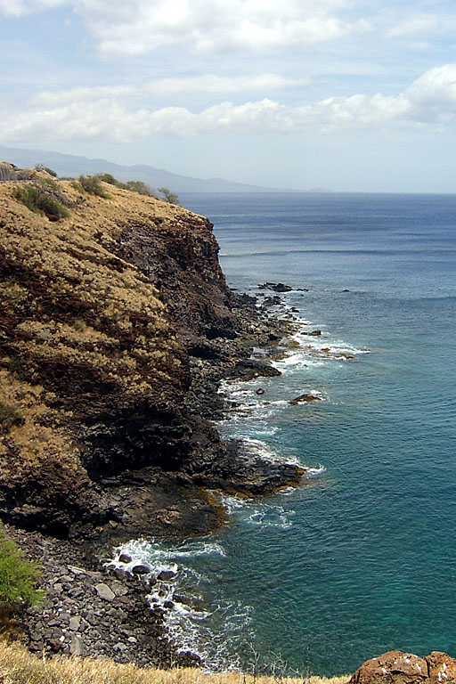 A view of the coastline.  The cliffs where about 75 ft high.