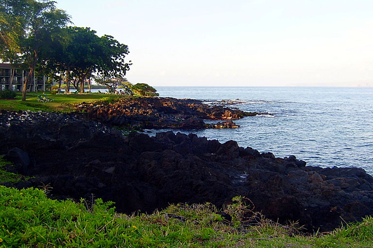 The southern view of the beach infront of the resort.