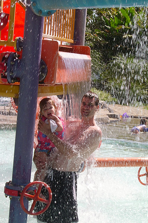 Sarah and Craig cool off and have some fun at the water park.