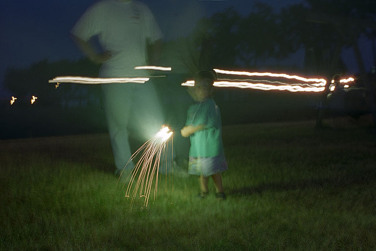 Seth having fun with the sparklers.
