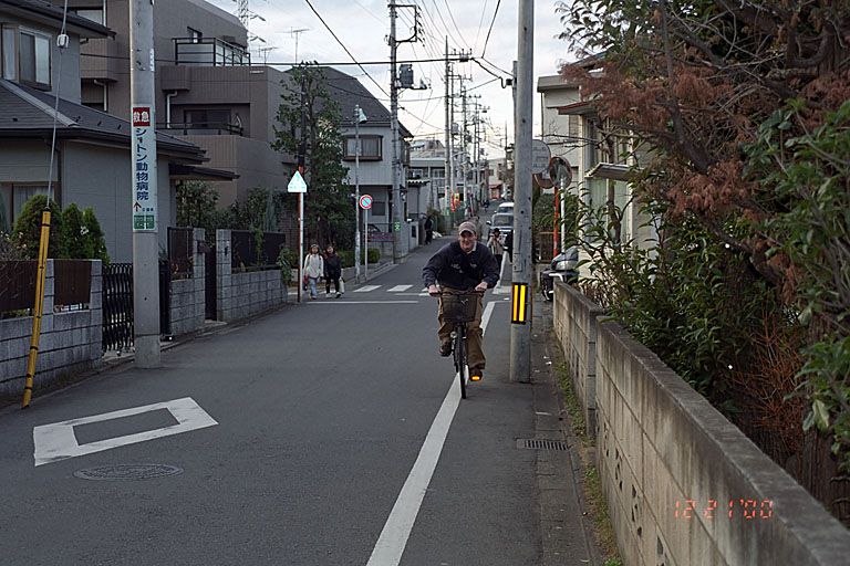 Joel takes a local's bike for a spin.