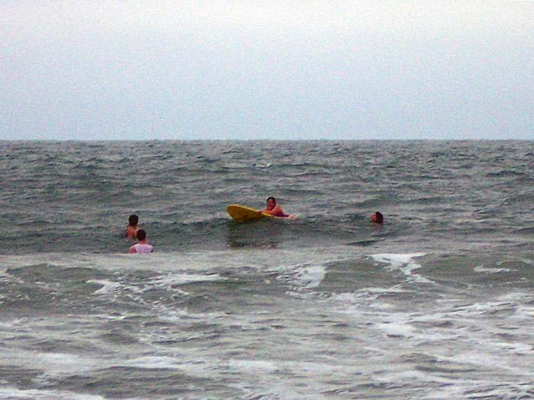 Kyle, Jeremy, Erica, and Kirsten.  Erica on the surf board.