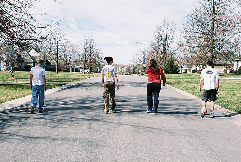 Taking a walk on Saturday morning.  Jeremy, Kirsten, Erica, Mark.