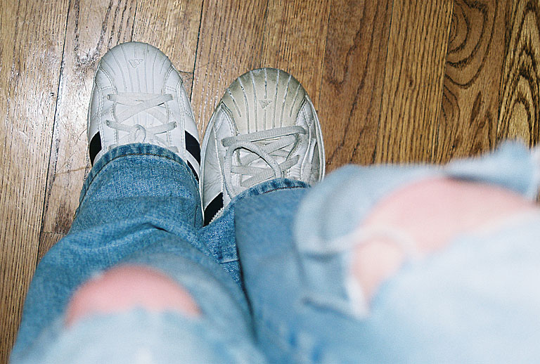Kristi and Jeremy wearing the same shoes.  How embarrassing.