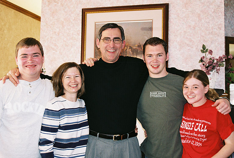 Mark's family.  Michael, April, Dennis, Mark, Christy
