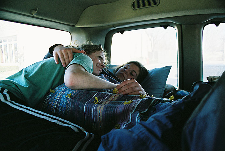 Who needs sleep when you've got friends.  Kristi, Kami.
