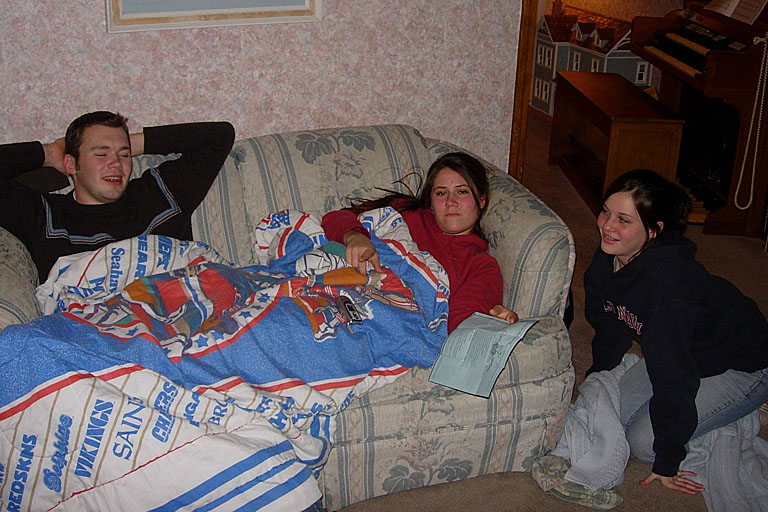 Mark, Erica, and Kirsten enjoy story hour.