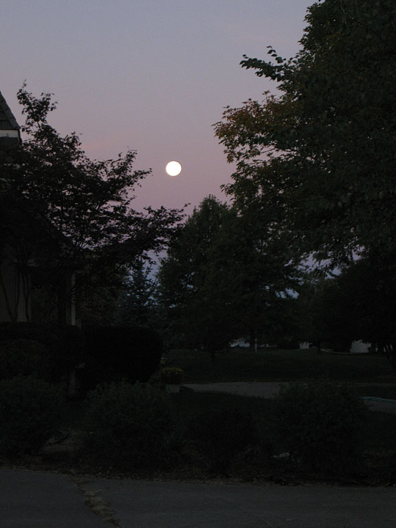 The harvest moon, sets after a long nights work.