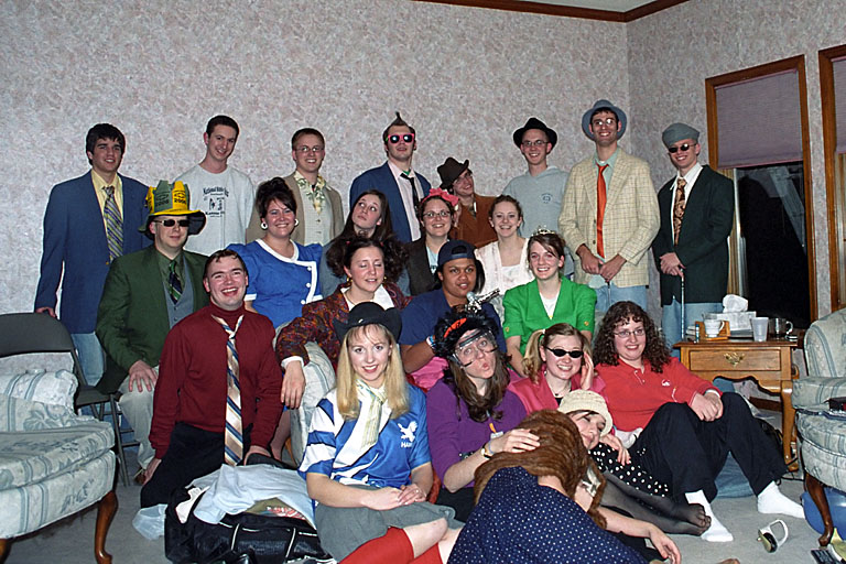 Group photo after the "Valentines Dinner" / Dress-up Party.