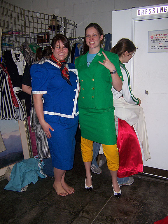 Erica and Kirsten feeling good.  Shannon just wants to try her new clothes on.