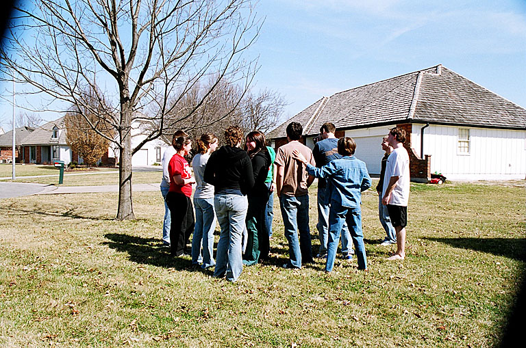 Group huddle.  Let's pray for a safe trip home.