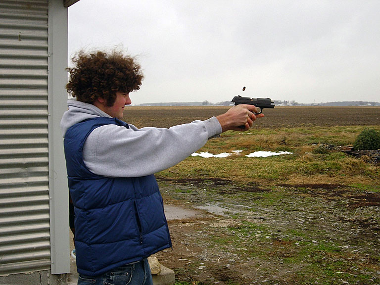 Ben mid shot.  Pretty cool to see the casing fly.