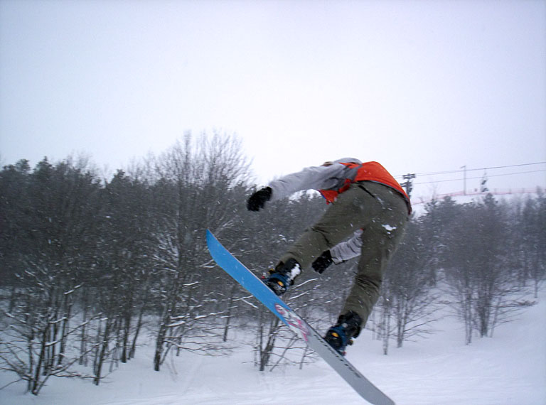 Tyler Stieglitz mid-jump.  I hope he lands it.