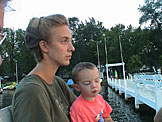 Laurie and Todd watching the sunset over the lake.