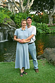 My sister Laurie and her husband Chad in front of the Marriot hotel.
