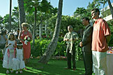 The wedding party awaits the bride.
