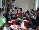 Jodie, Laurie, Seth, Alan, Todd, Madeline, Sarah, Joel, Mom and Chad enjoy lunch.