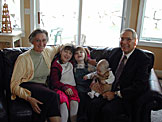 Grandma and Grandpa with their granddaughters: Madeline, Sarah, and Hope.