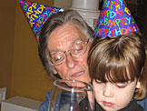 Mom and Sarah celebrate Alan's birthday.