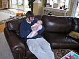 Uncle Dan holds his newest niece, Hope Joy.