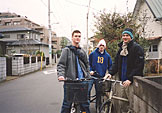 Morning number one.  Joel, Josh, and Makato get ready to go check out Makato's high school.