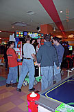 Kan, Dan, Josh, Makato, and Joel play some World Kicks.  Dan and Joel celebrate a goal.