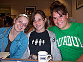 Kristi, Kirsten, and Erica are smiling because they are now at IHOP in Virginia Beach.