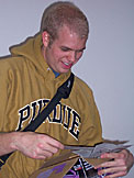 Kelby opens his gifts from home...sweet.