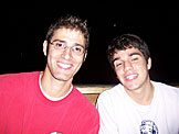 Dan and Kyle have eaten everything in sight.  It looks like Kyle got a little too much.
