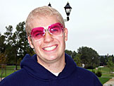 Kelby's world is going just great with Derrick's glasses on.