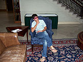 Kyle knows that only cool people where sun glasses inside.