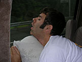 After making sure that the driver stays awake all night, Dan finally cashes out with about 45 minutes to go.  He must be dreaming of IHOP.