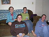 Kristi, Beth, Kyann and Ginger wait for the games.