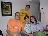Kelby, Kyle, Erica and Kirsten smile for the last time before they play mafia.