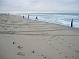 KYANN on the beach.  Everyone else is messing around.