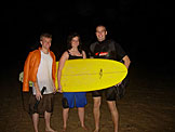 Jeremy and Kristi's stellar jacket hang with the surf instructor Kelby and his protige Kirsten.
