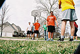 Playing basketball.  Mark, Michael, Dan, Christy, Kami, Kelby, Erica