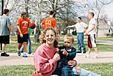 Kristi holding Cailer.  Michael, Kami, Christy, Dan, Sam, Jeremy
